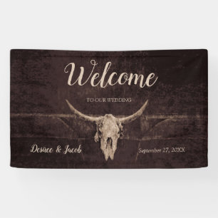 Rustikales Bullenschädel-Hochzeits-Western-Land-Wi Banner