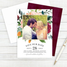 Rustikales Burgund Blush Floral Wedding Foto