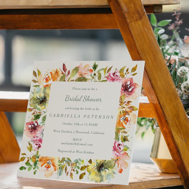 Rustikales Burgund-Floral-Brautparty Einladung (Von Creator hochgeladen)