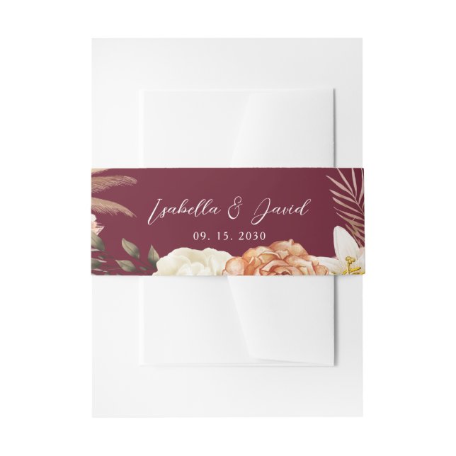 Rustikales Burgund-Floral Wedding Bly Band (Vorderseite Beispiel)