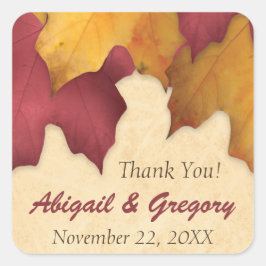 Rustikales Burgund Gold Herbst Gefallen Stickers