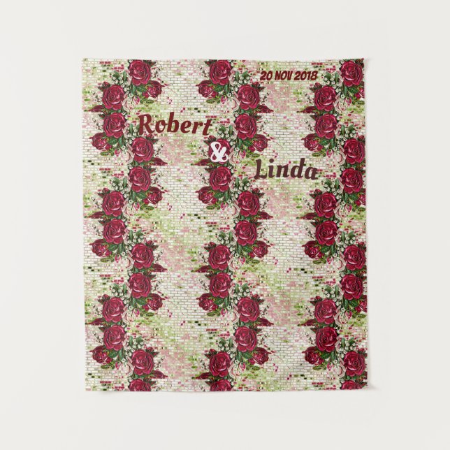 Rustikales Burgund-Maroon-Rose - Hintergrund für H Wandteppich (Vorderseite)