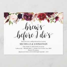 Rustikales Burgunder Hochzeitsessen Probe lädt ein Einladung