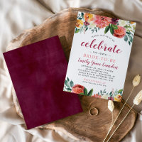 Rustikales Burgundy Fall Floral Wedding Brautparty
