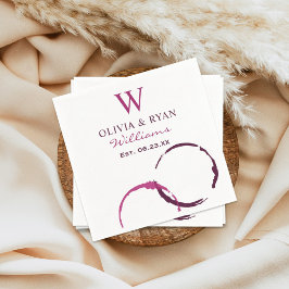 Rustikales Burgundy Wine Stain Wedgram Serviette