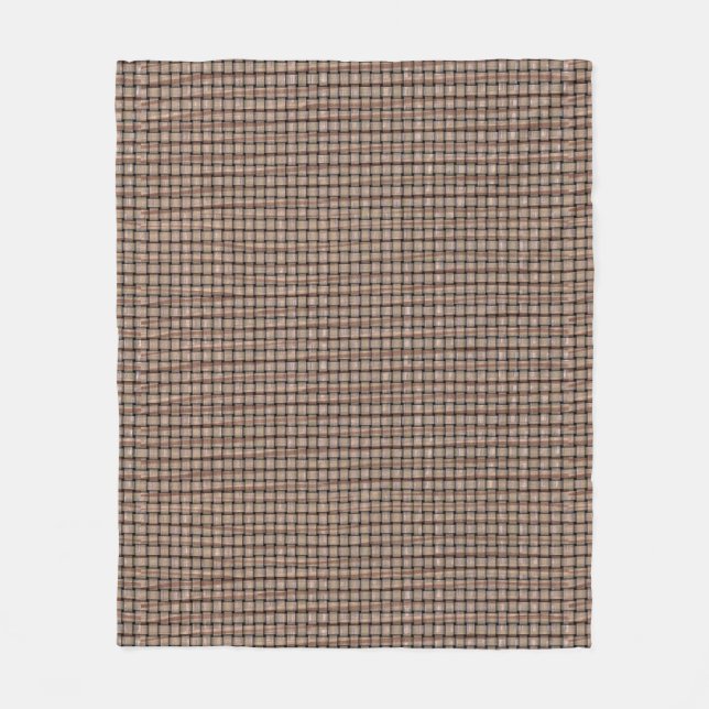 Rustikales Burlap Basket Weave Look Fleece Blanken (Vorderseite)