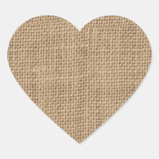 Rustikales Burlap-Design Herz-Aufkleber