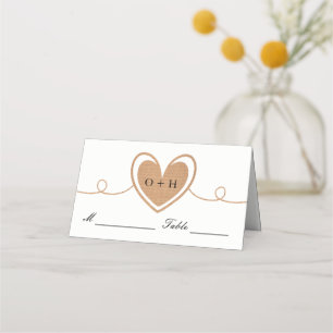 Rustikales Burlap Herz Hochzeitsplatzkarten Platzkarte