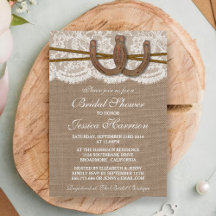 Rustikales Burlap & Lace Horseshoe Brautparty