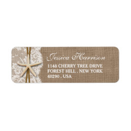 Rustikales Burlap, Lace & Starfish Beach Brautpart