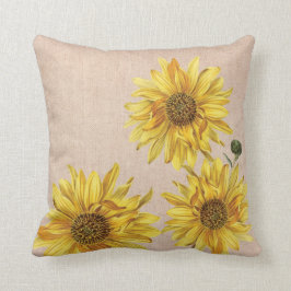 Rustikales Burlap & Sunflowers Keuchkissen Kissen