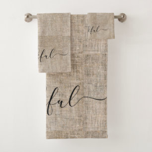 Rustikales Burlap Thanking Erntedank Bauernhof Badhandtuch Set