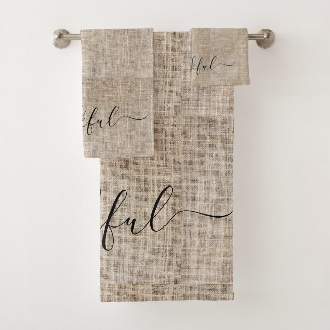 Rustikales Burlap Thanking Erntedank Bauernhof Badhandtuch Set (Insitu)