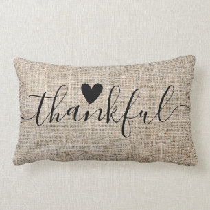Rustikales Burlap Thanking Erntedank Bauernhof Lendenkissen