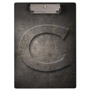 Rustikales C Monogramm-Klemmbrett des Metall Klemmbrett