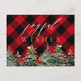 Rustikales Cabin Buffalo Karo Weihnachten Freude Postkarte