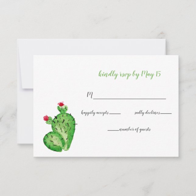 Rustikales Cacti Wedding Einladung uAwg (Vorderseite)