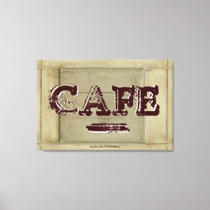Rustikales Café Küche Canvas Print - Alter Farbe Leinwanddruck