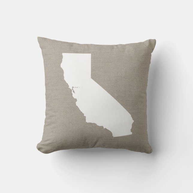Rustikales California Staat Throw Kissen (Vorderseite)
