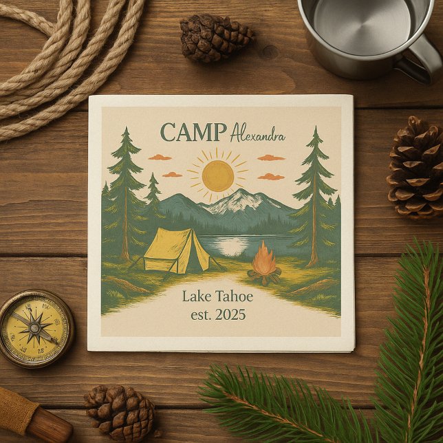 Rustikales Camp Weekend Retreat Bachelorette Serviette (Von Creator hochgeladen)