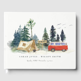 Rustikales Camping Hochzeit des Pinienwaldes Gästebuch