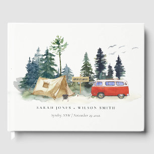 Rustikales Camping Hochzeit des Pinienwaldes Gästebuch