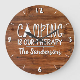 Rustikales Camping ist unser therapeutischer Zelt  Große Wanduhr