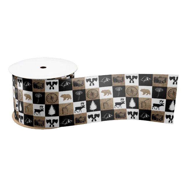 Rustikales Camping Outdoor Adventure Satinband (Spule)