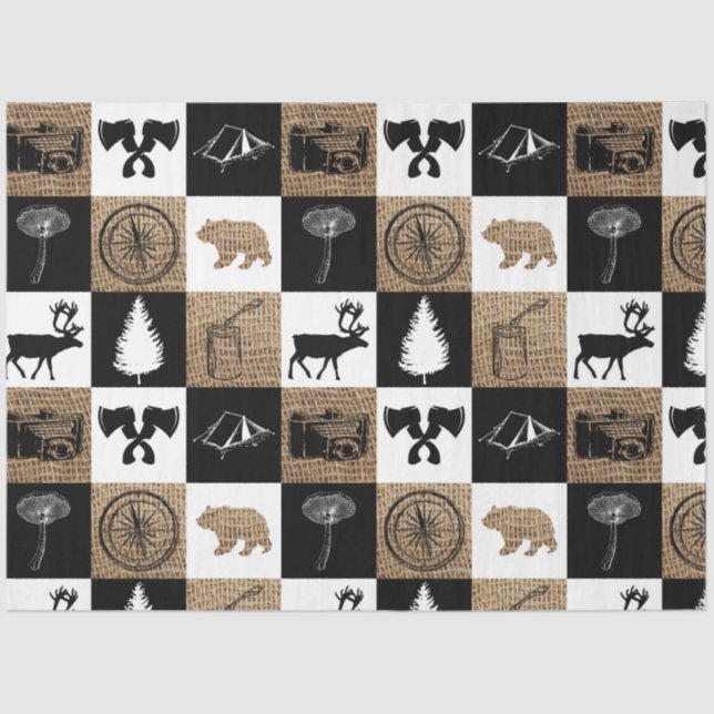 Rustikales Camping Outdoor Adventure Seidenpapier (Vorderseite)