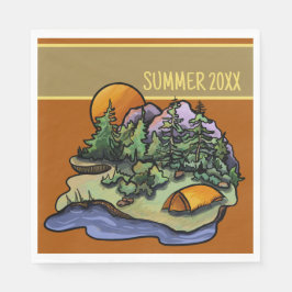 Rustikales Camping Personalisiert Picnic Napkins Serviette