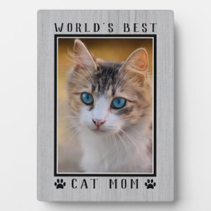 Rustikales Cat Mama Paw Prints Pet Foto Fotoplatte