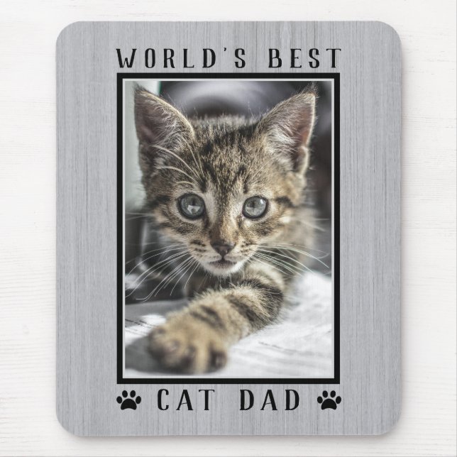 Rustikales Cat Vater Paw Prints Foto Mousepad (Vorne)