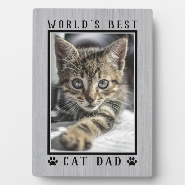 Rustikales Cat Vater Paw Prints Pet Foto Fotoplatte (Vorderseite)