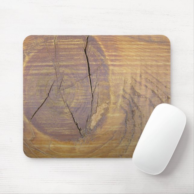 Rustikales Cedar Wood Plank Knot Foto Mousepad (Mit Mouse)