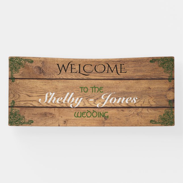 Rustikales Celtic Claddagh Wedding Banner (Horizontal)