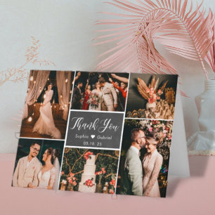 Rustikales Chalkboard 6 Foto Collage Wedding Danke