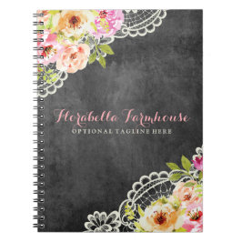 Rustikales Chalkboard Bauernhaus Rose Spitzen Shab Notizblock