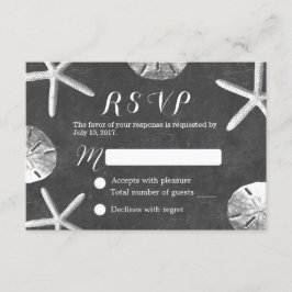 Rustikales Chalkboard Beach Wedding UAWG RSVP Karte