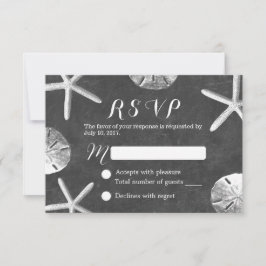Rustikales Chalkboard Beach Wedding UAWG RSVP Karte