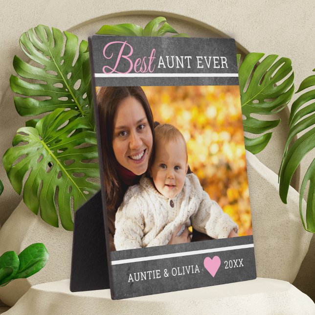 Rustikales Chalkboard Beste Tante je individuelles Fotoplatte (Rustic Chalkboard Best Aunt Ever Custom Photo Plaque
)