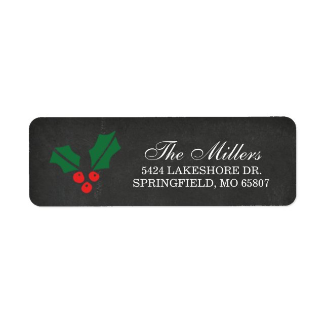 Rustikales Chalkboard Christmas Holly Berry (Vorne)