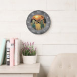 Rustikales Chalkboard-Foto Große Wanduhr<br><div class="desc">Rustikal,  Chalkboard Hintergrund,  Wanduhr mit römischen Zahlen.
Sie können Ihr eigenes Foto personalisieren und hinzufügen und eine sehr persönliche und einzigartige Uhr erstellen.</div>