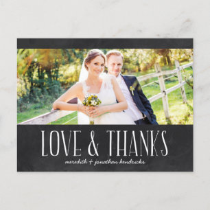 Rustikales Chalkboard Foto Vielen Dank Postkarte