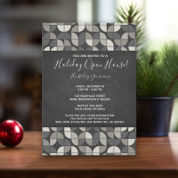 Rustikales Chalkboard MCM Holiday Open House