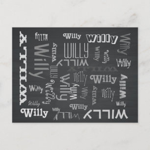 Rustikales Chalkboard Name Collage Postkarte