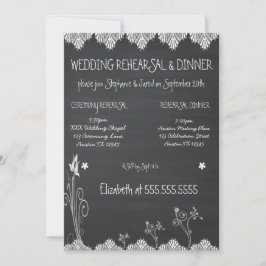 Rustikales Chalkboard Probe Dinner Einladung