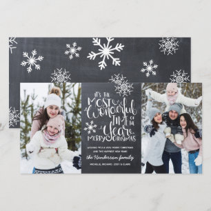 Rustikales Chalkboard Snowflake Frohe Weihnachten  Karte
