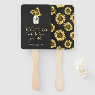 Rustikales Chalkboard Sonnenblumen auf Mason Jar W Fächer