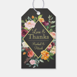 Rustikales Chalkboard und florales Dankeschön Geschenkanhänger