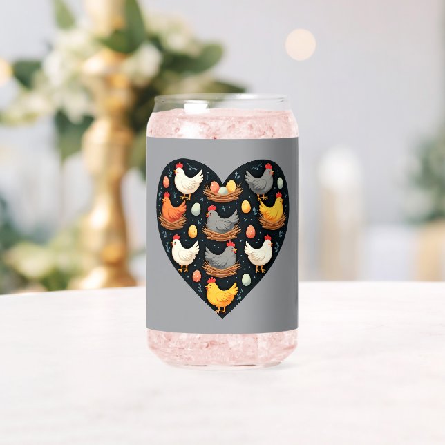 Rustikales Charm Cotattcore Farm Chicken Muster Dosenglas (Insitu (Hochzeit))
